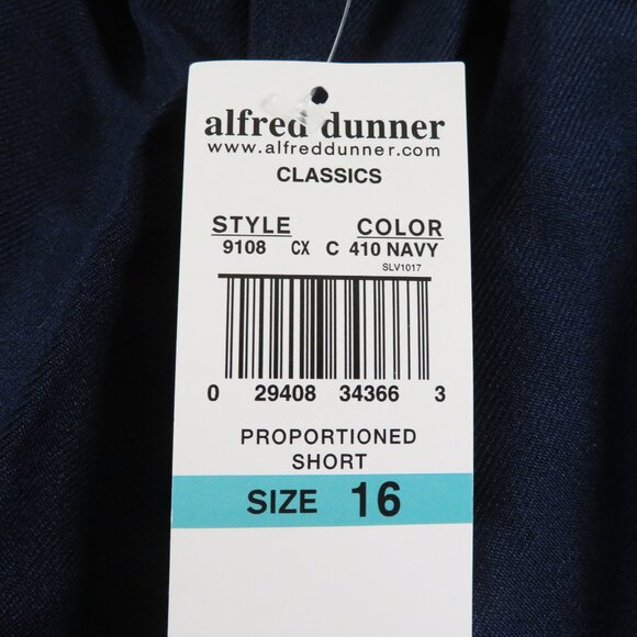 New! Alfred Dunner Classics 16 SHORT Navy Blue Solid - Picture 4 of 6